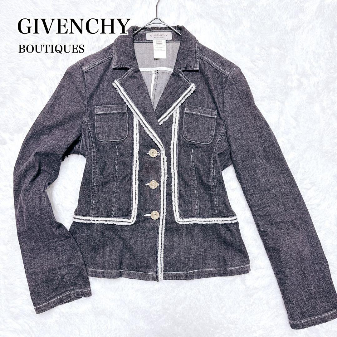 ジバンシィ テーラードジャケット デニム 金ボタン 00 y2k ブラック