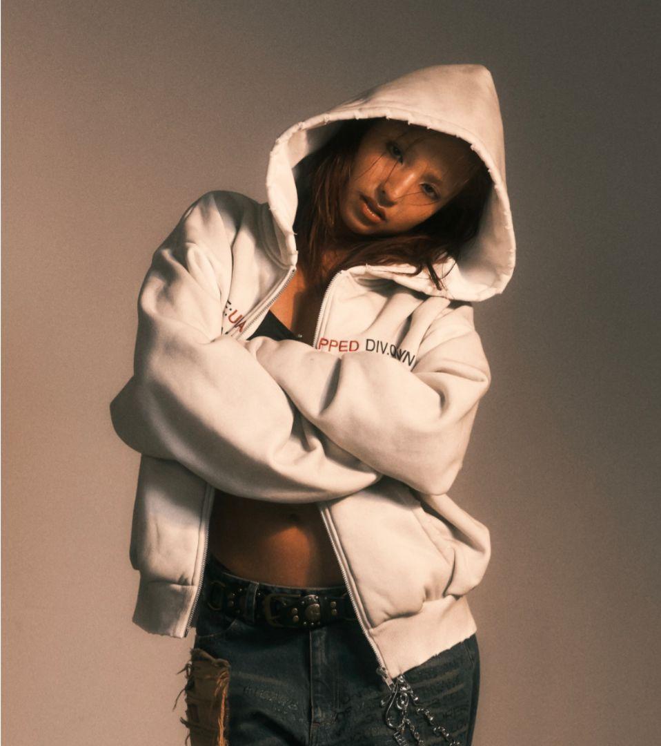 UNMAPPED　Dust fade hoodie / wht