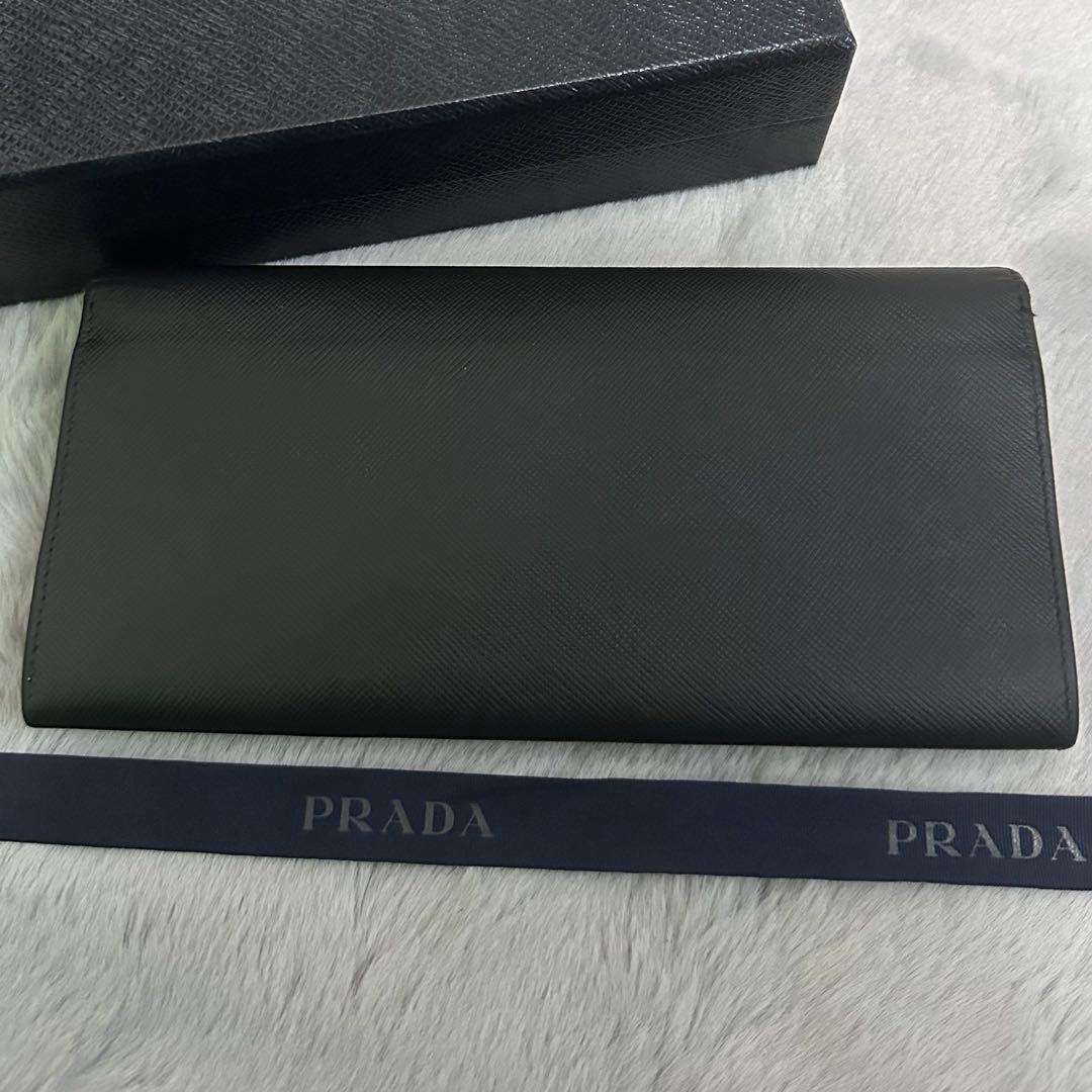 PRADA プラダ　長財布　三角ロゴ　サフィアーノレザー　ブラック