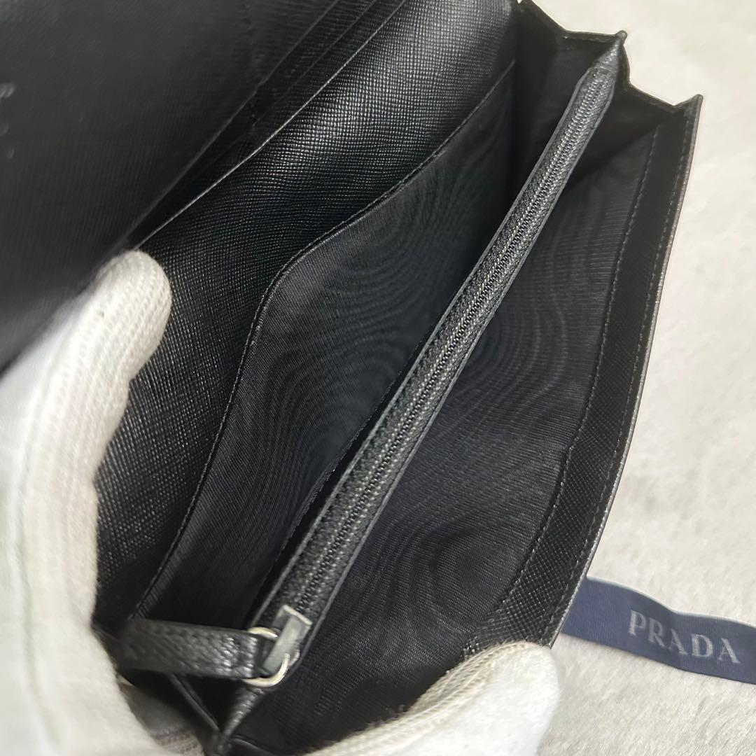 PRADA プラダ　長財布　三角ロゴ　サフィアーノレザー　ブラック