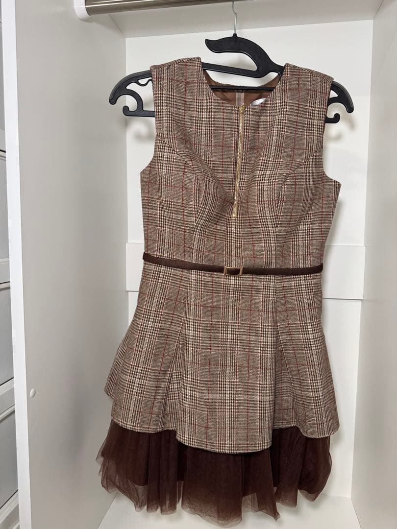 【DEA./サイト完売】チェック/ ワンピース/ ミニドレス/ キャバドレス/M