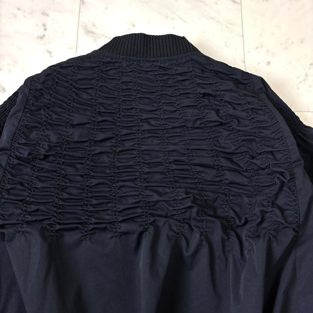 美品✨ ESCAR シャーリングブルゾン F ギャザー ブラックエスカー