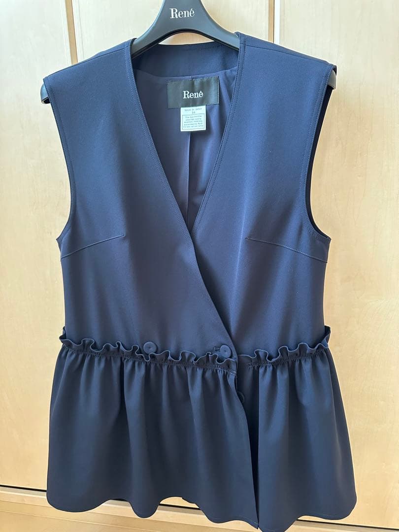 René ネイビー ジレ34⭐️極美品⭐️