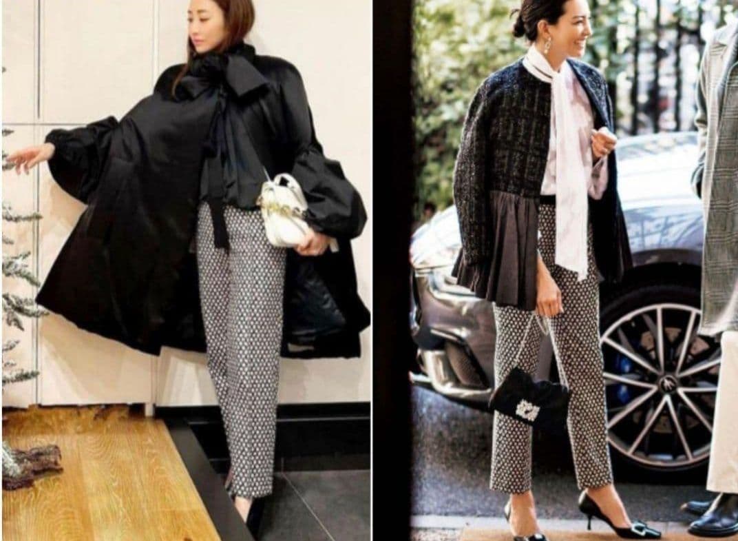 DRAWER ドゥロワー　神崎恵　look掲載　ラメ　ジャガードパンツ/36