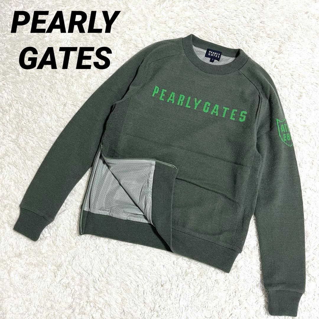 パーリーゲイツ ゴルフウェア トップス スニード ニット セーター 防寒 緑