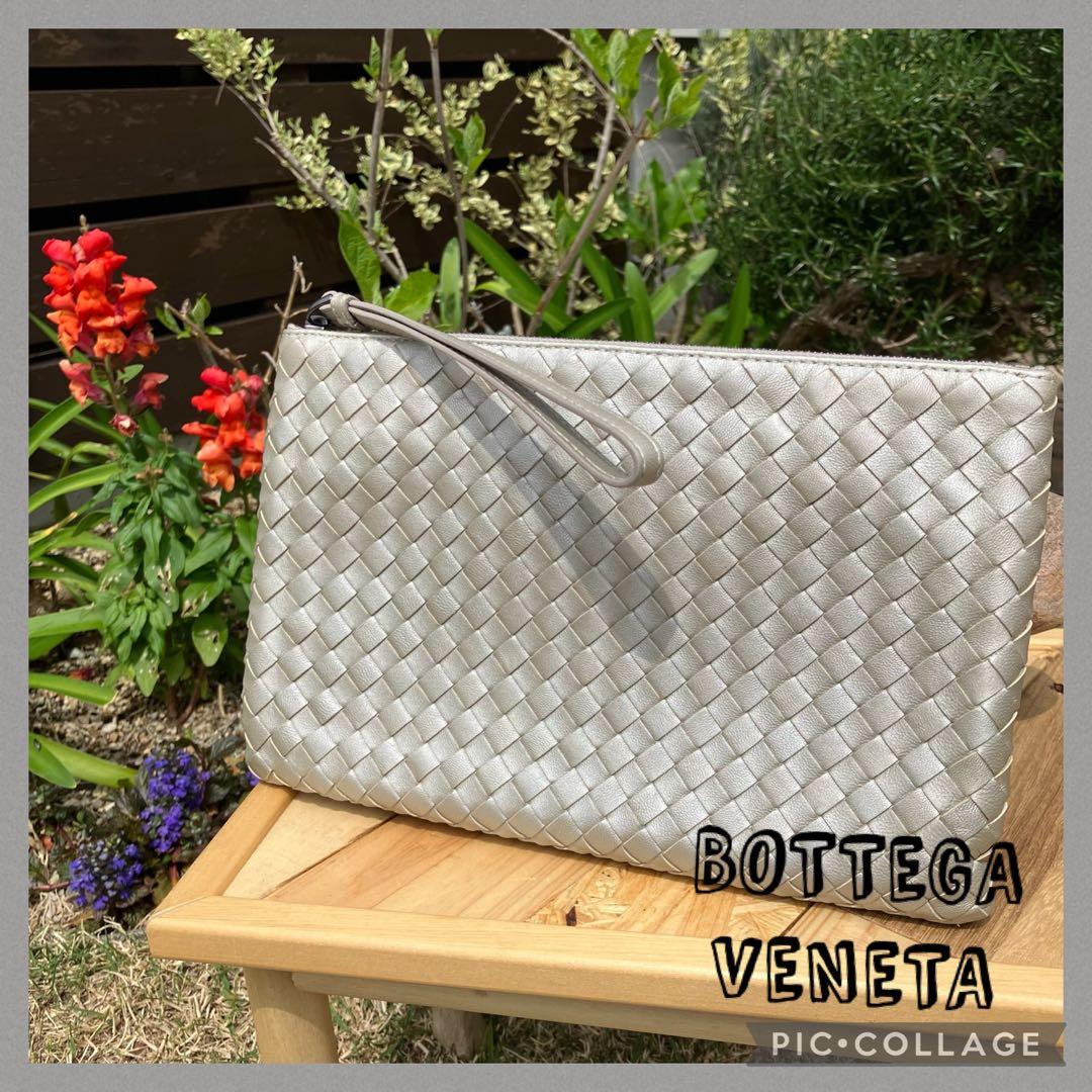 ☆美品☆BOTTEGA VENETA クラッチバッグ イントレチャート シルバー