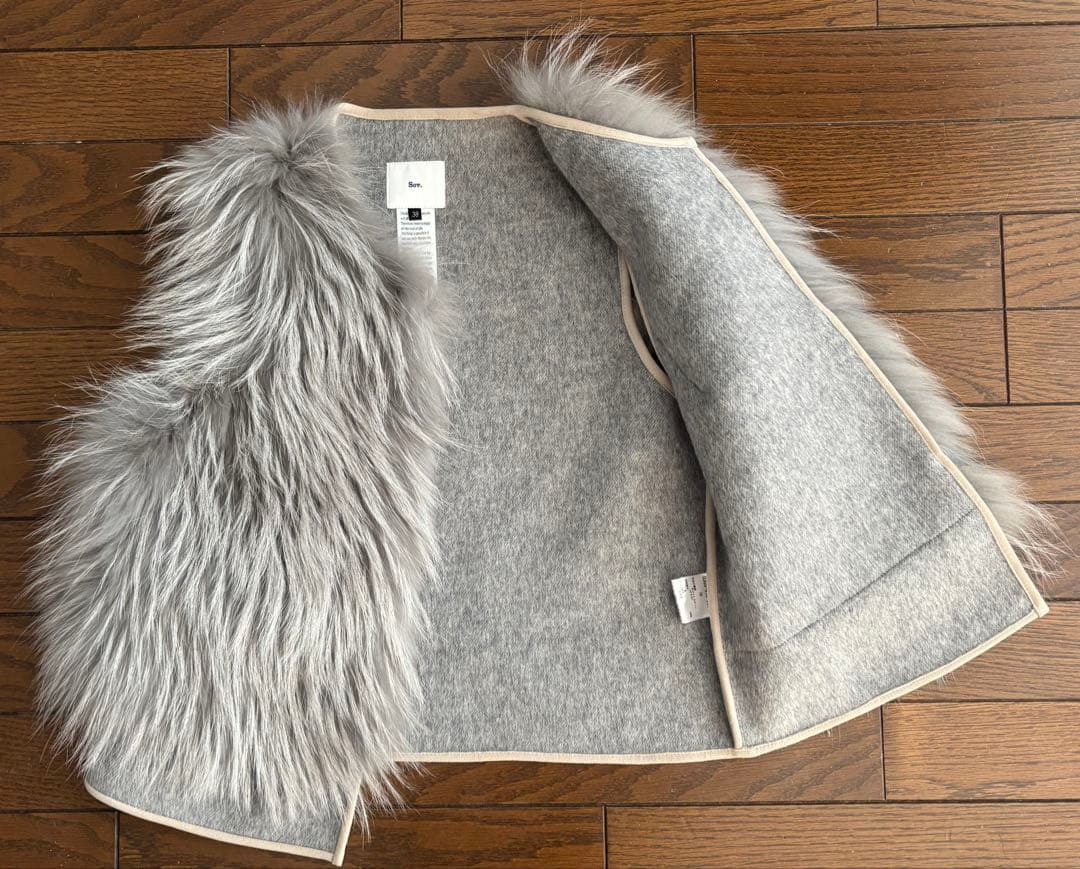 ダブスタ　Sov. ソブ リアルファー ベスト　ホワイトラクーン　超美品