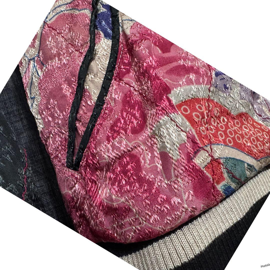 HANATABIGAKUDAN レーヨン　刺繍　骸骨　スカジャン　和柄　紅葉