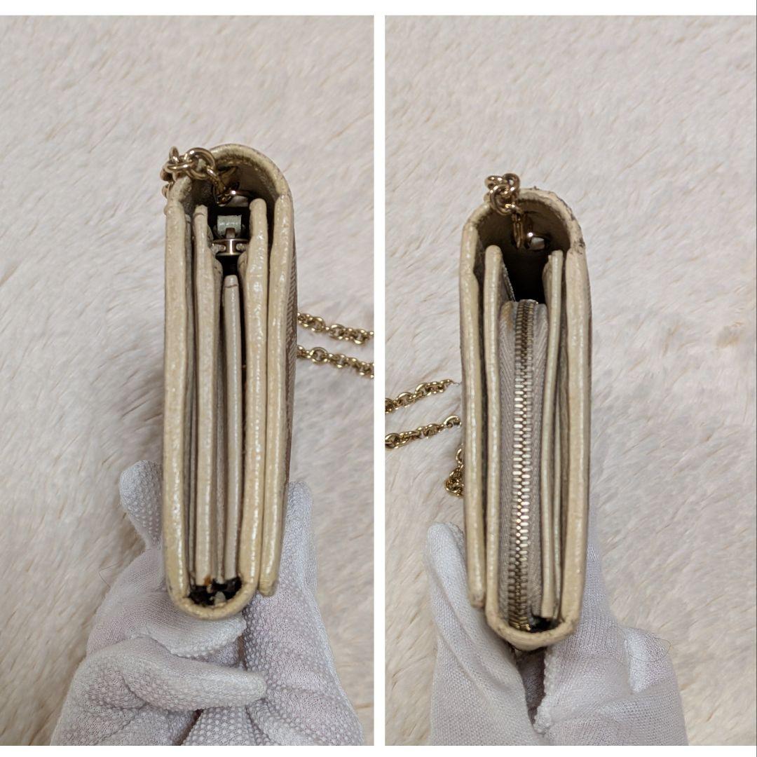 希少✨️グッチ 長財布 GGキャンバス チェーンウォレット ゴールド金具フラップ