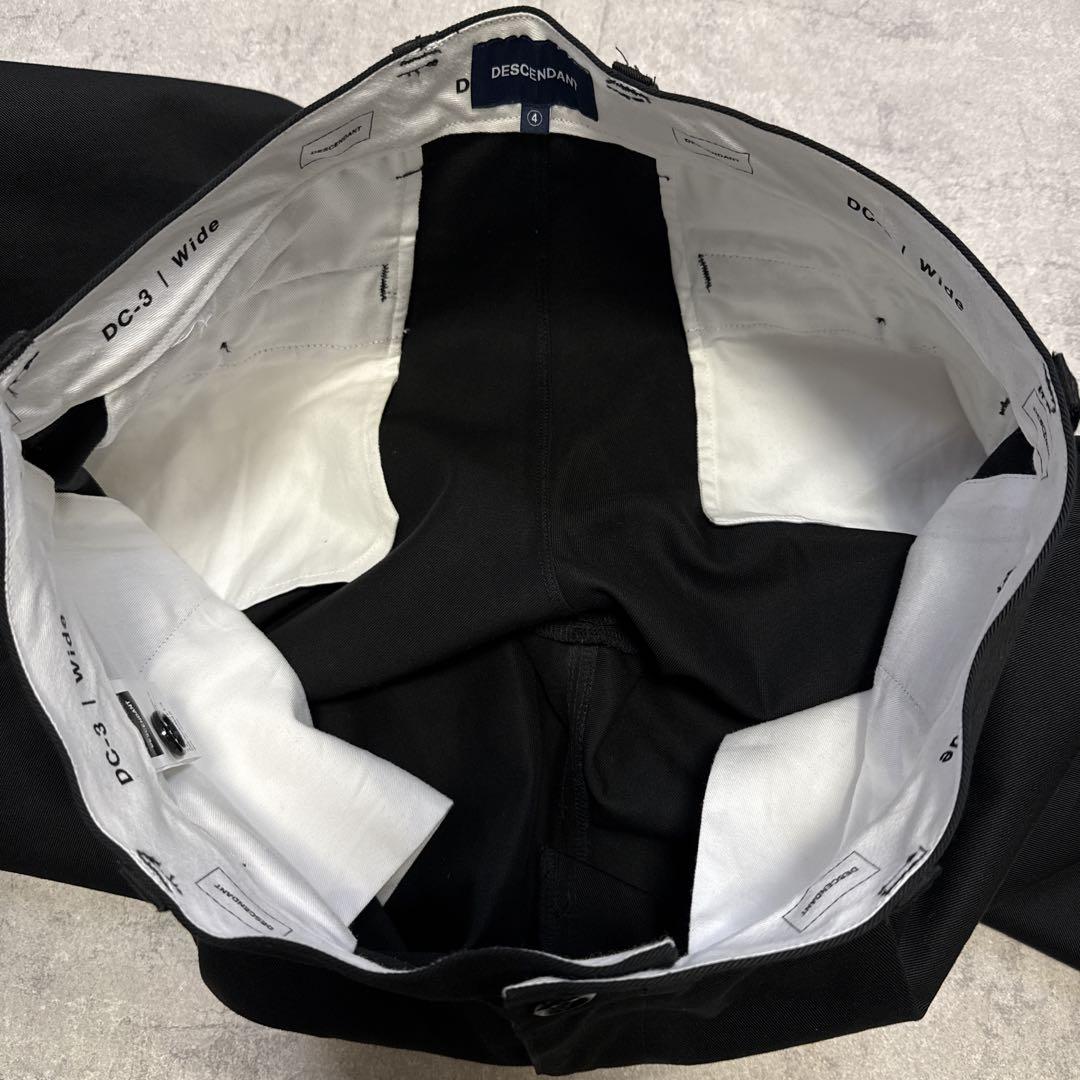 美品 DESCENDANT DC-3 WIDE TROUSERS 黒 4 XL