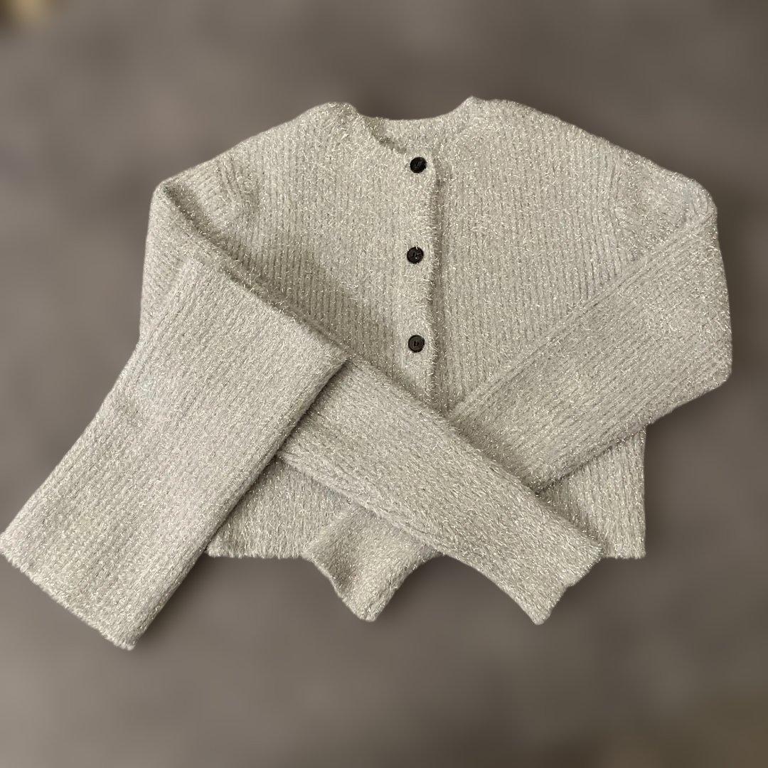 anuans アニュアンス ラメニットアンサンブル 【シルバー】