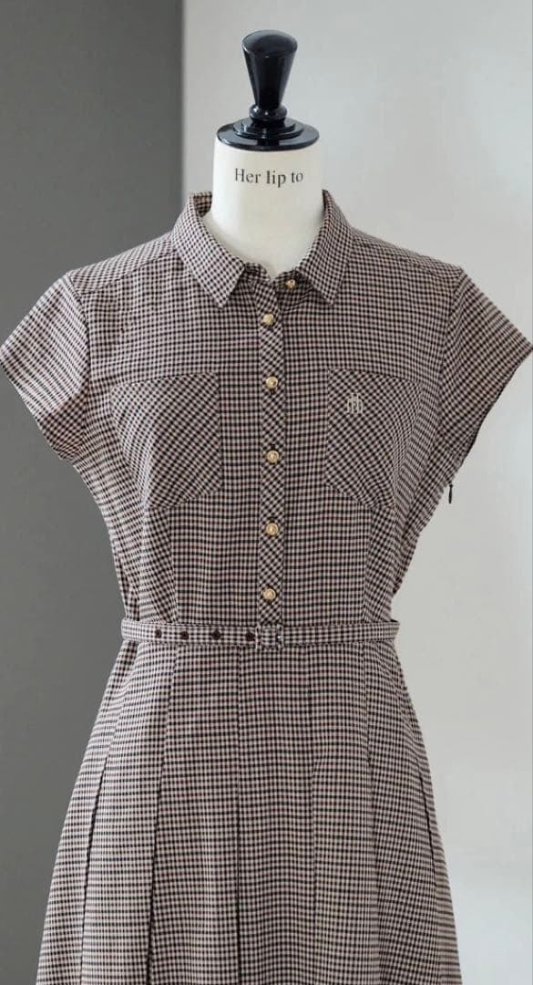 【新品未使用】Checked Shirt Mini Dress herlipto