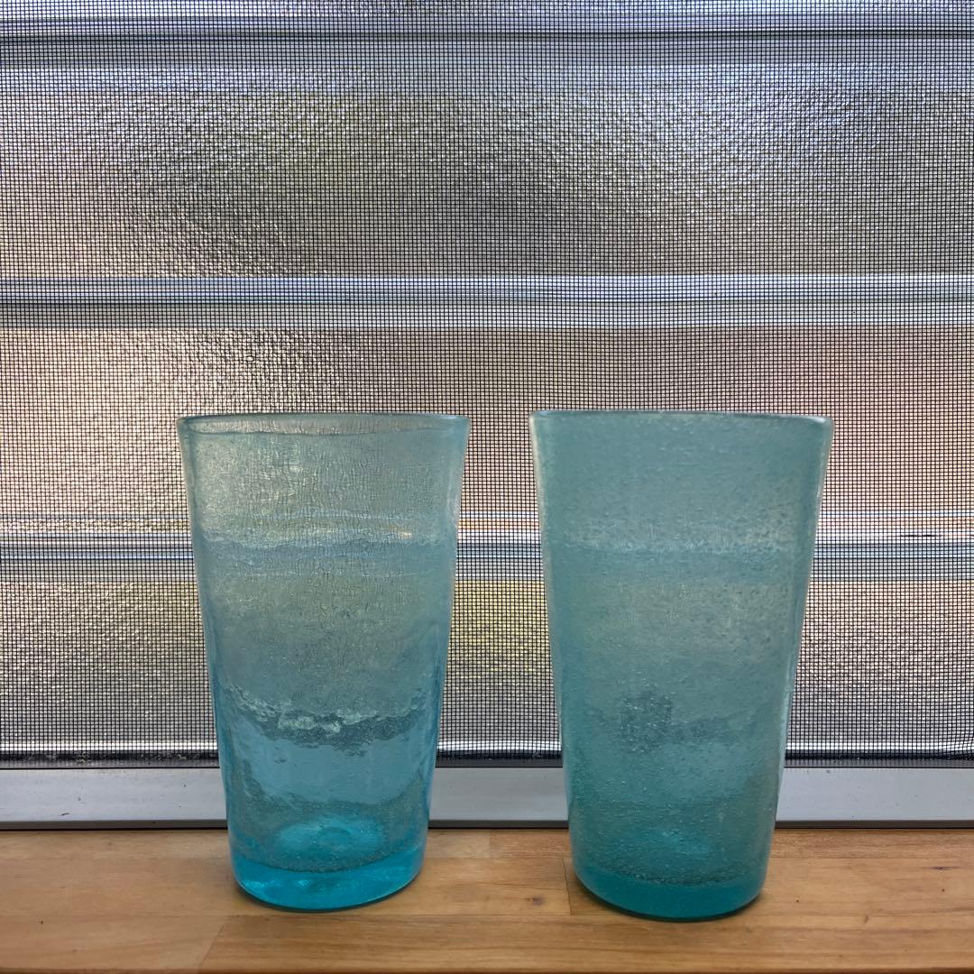 横山秀樹　グラス　吹きガラス　泡