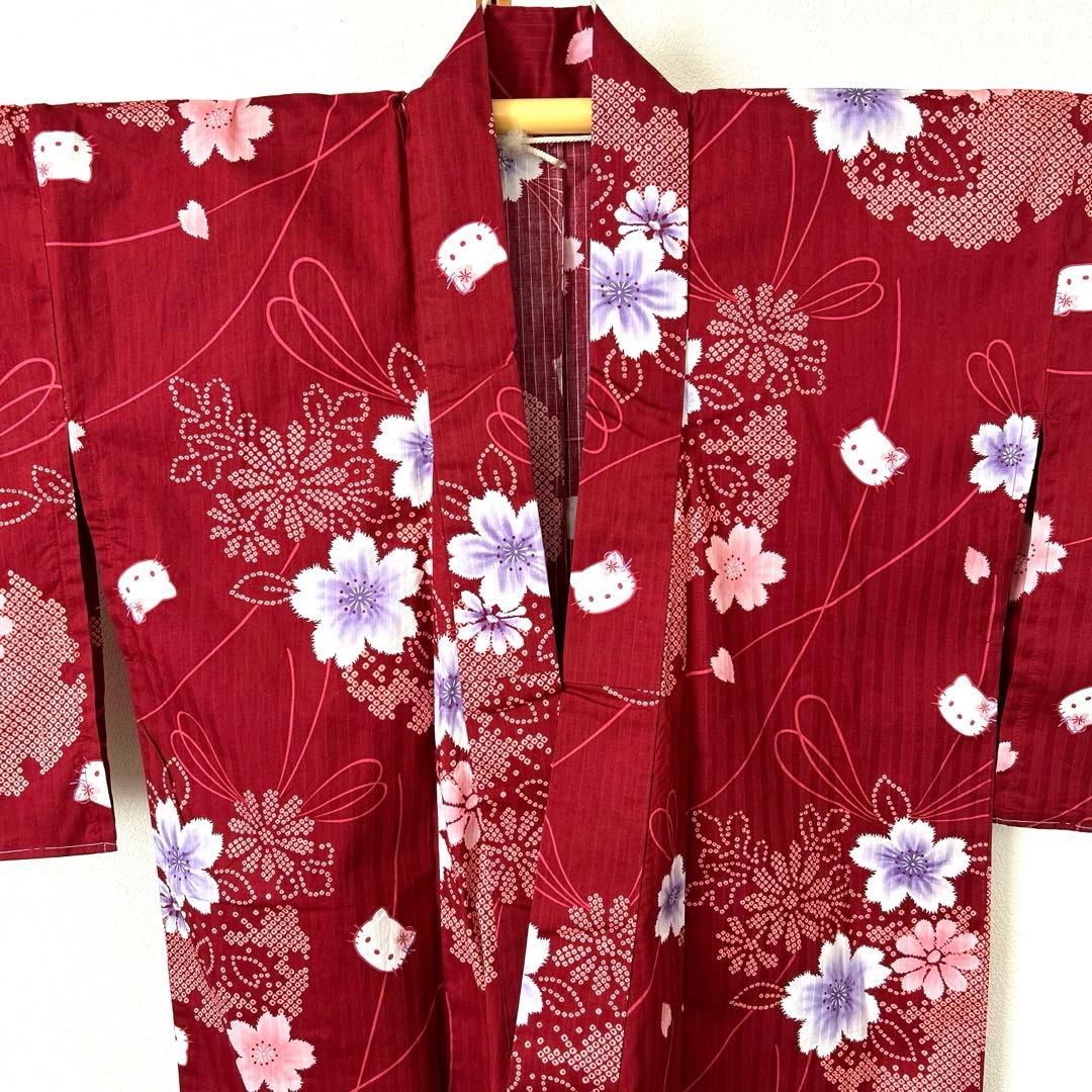 サンリオSanrio ハローキティ2005年製大人　浴衣　未使用品　花柄　レア