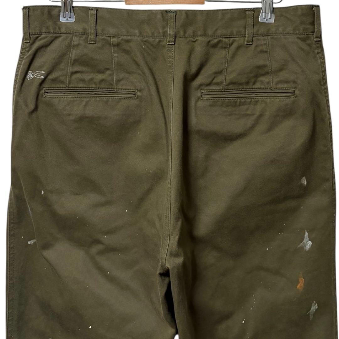 DENHAM タックワイドチノ ペンキ 1点物 日本製 ワークミリタリー