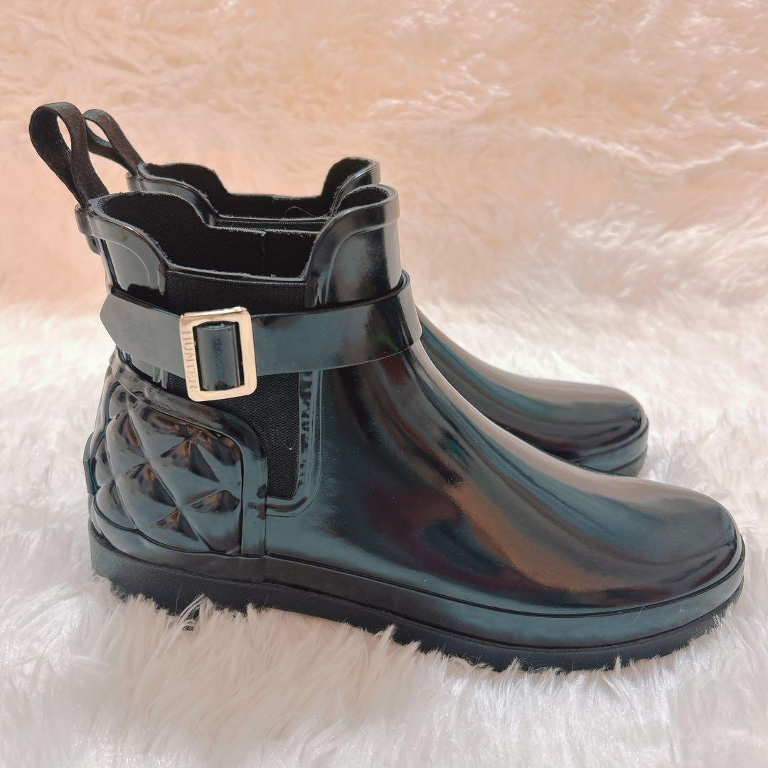 HUNTER ハンター　レインブーツ　サイドゴア　ブラック23㎝