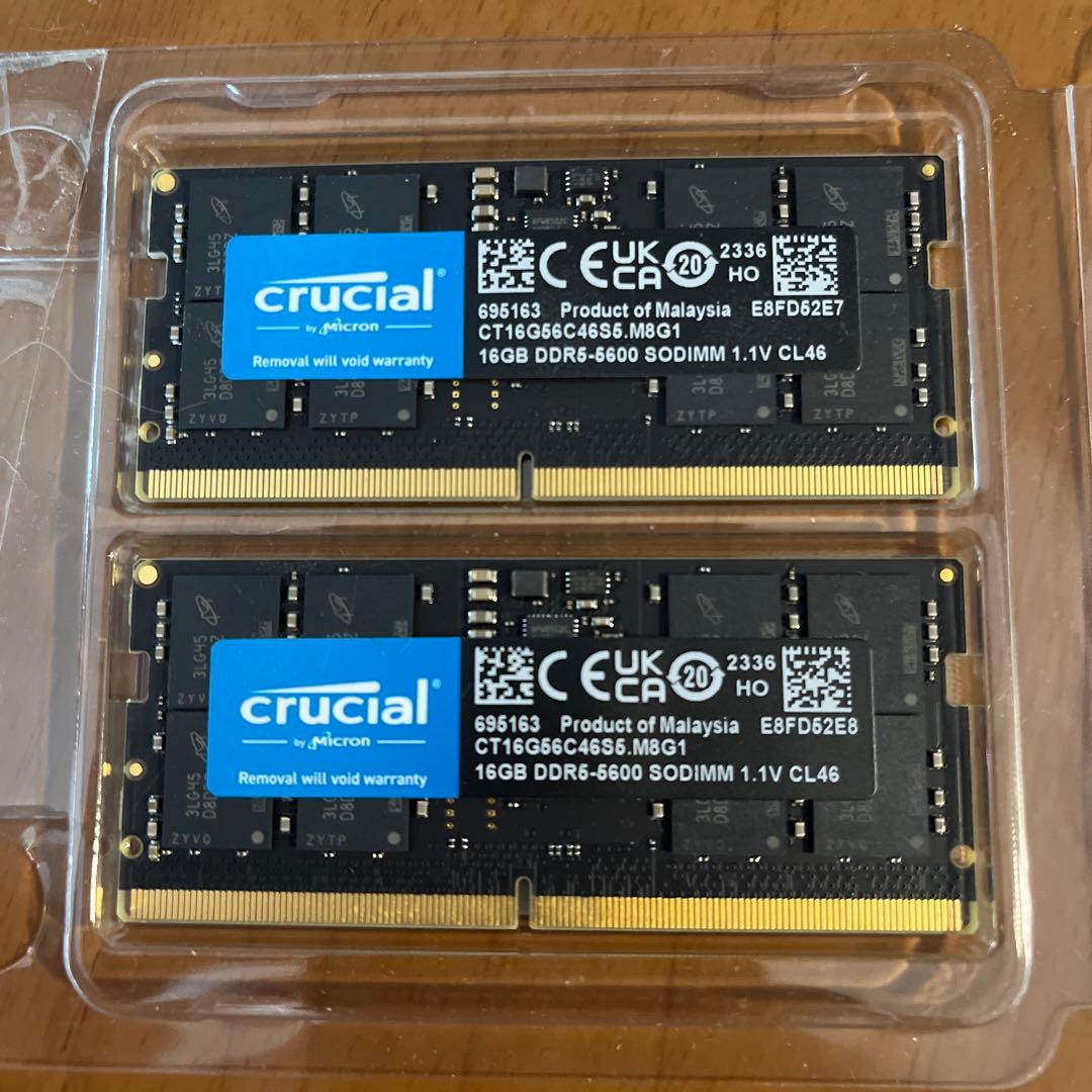 メモリー Crucial DDR5-5600 32GB (16GB x 2)