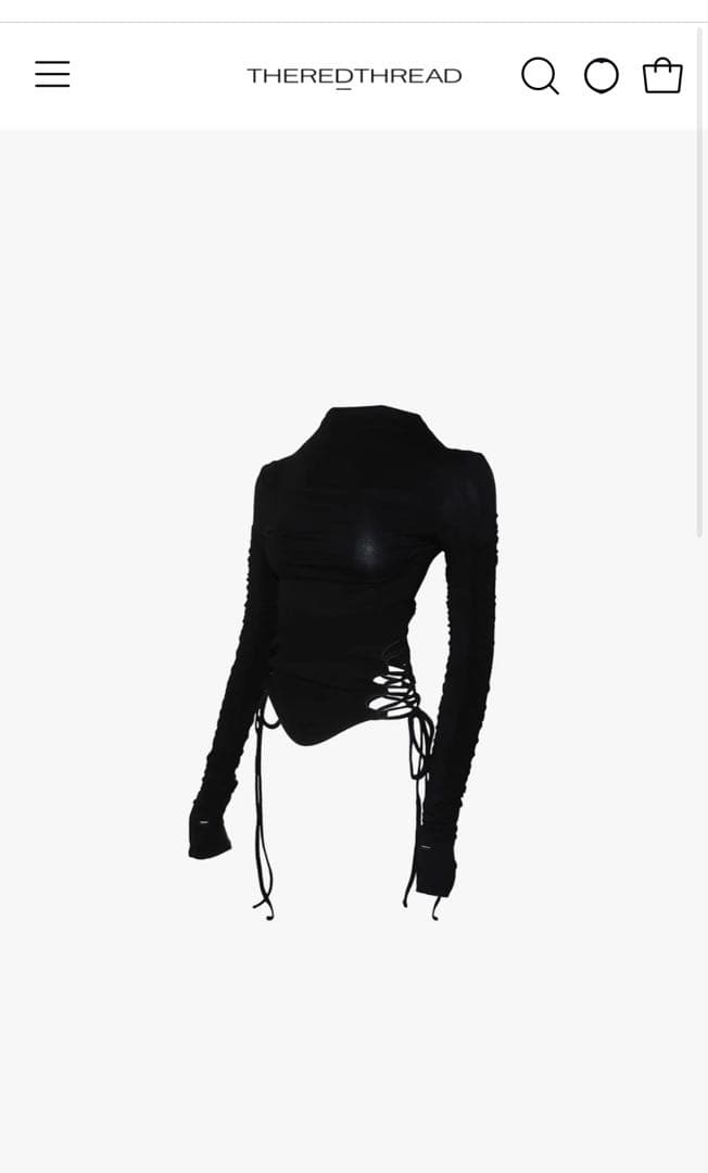 トップス Theredthread S split hem lace up tops