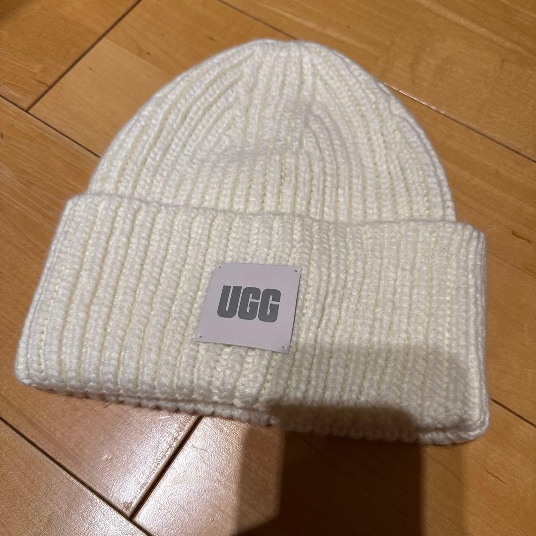 UGG ニット帽 ホワイト レディース