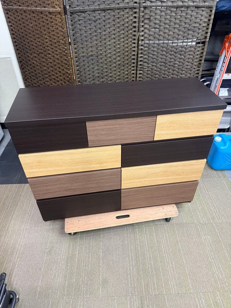 【超美品】【洗浄消毒作業済】ニトリ　ローチェスト(カレナ 120LC DBR)