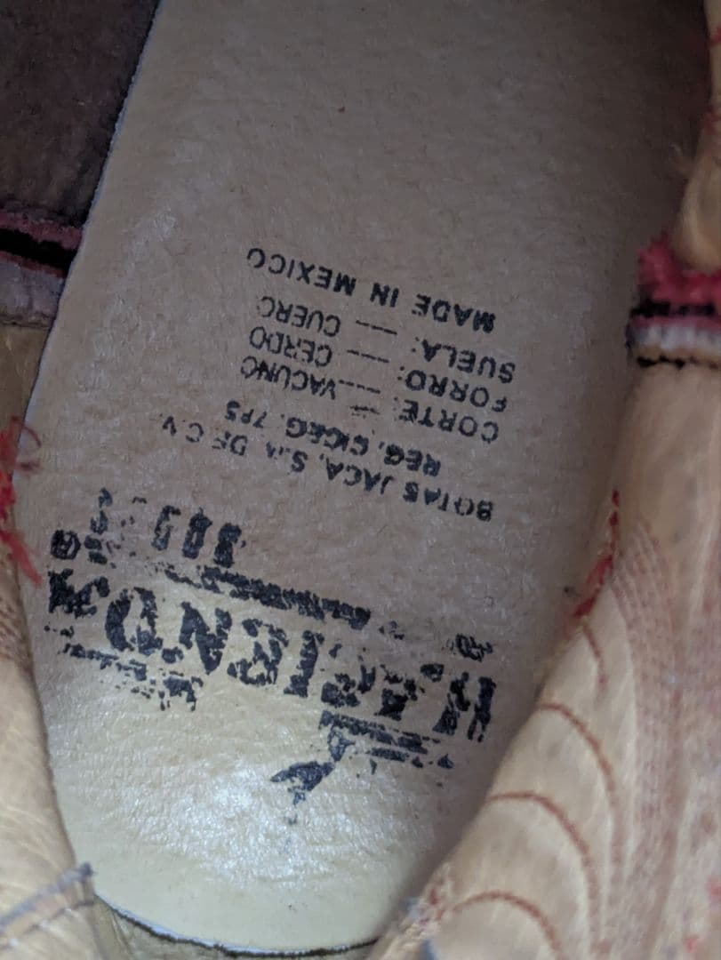 希少 HACIENDA ウエスタンブーツ 6EE 送料無料