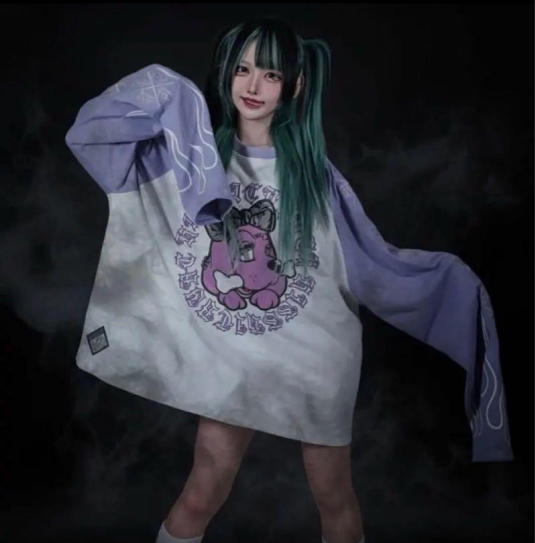 KRY×GALFY 大萌袖ロングTシャツ パープル