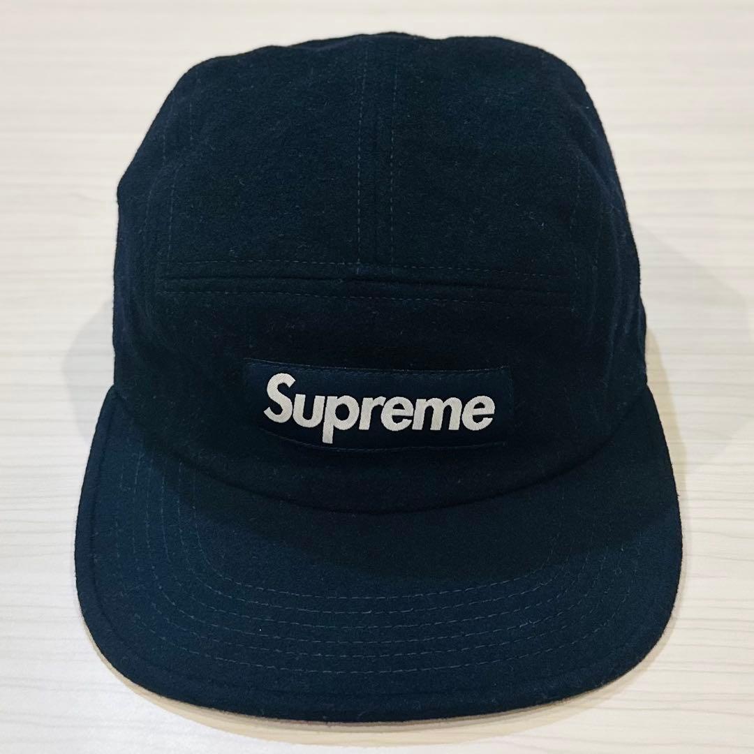 Supreme キャンプキャップ ネイビー Loro Piana