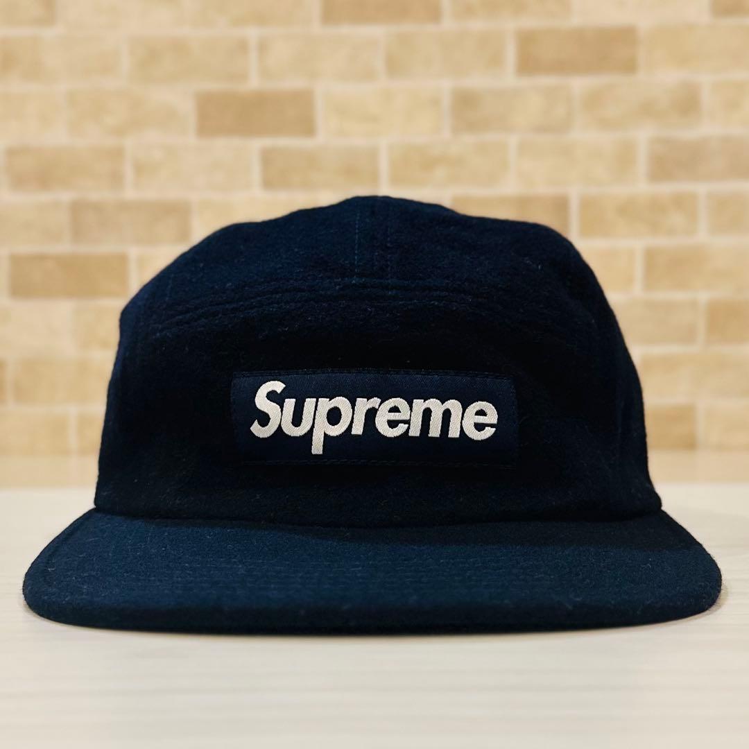 Supreme キャンプキャップ ネイビー Loro Piana