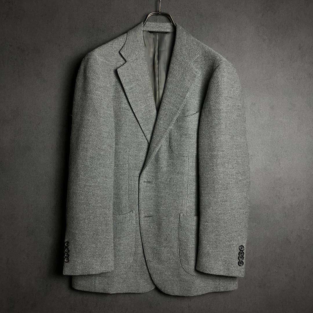 高級ロロピアーナ生地 グレーテーラードジャケット L 美品 秋冬 上質ウール