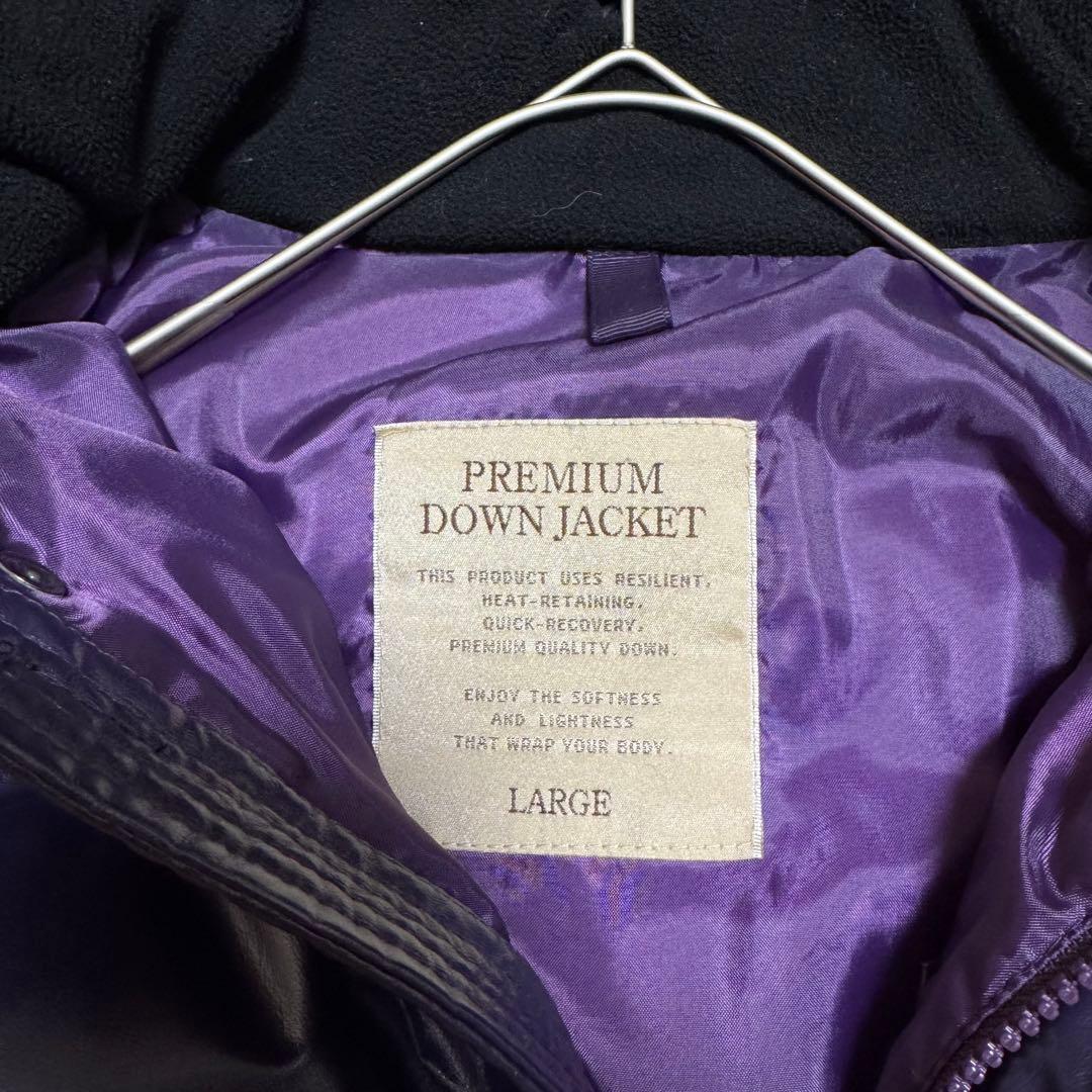 OLD UNIQLO Y2K 光沢パープル プレミアムダウンジャケット ファー