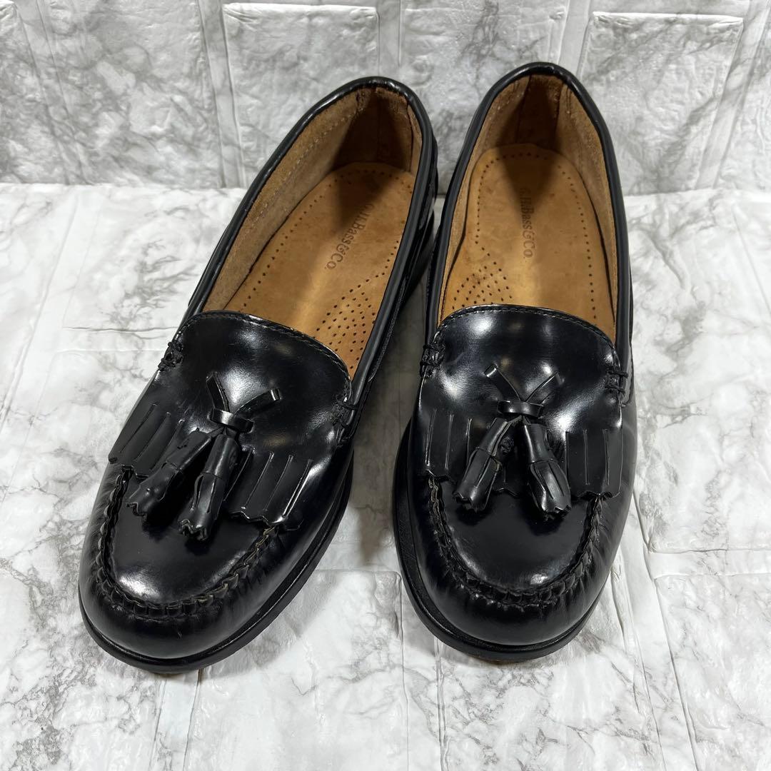 【美品】G.H.BASS タッセルローファー　フリンジ　ブラック　US5.5