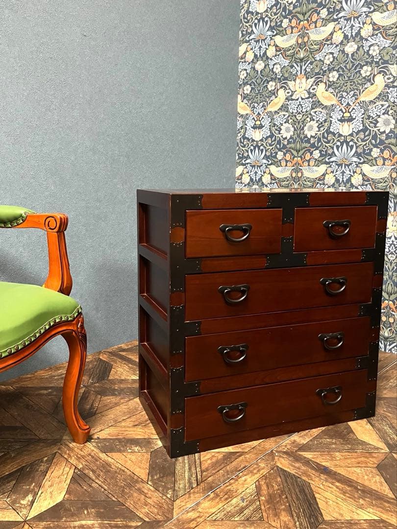 民芸調家具 チェスト 和箪笥 昭和レトロ 当時物 インテリア アンティーク