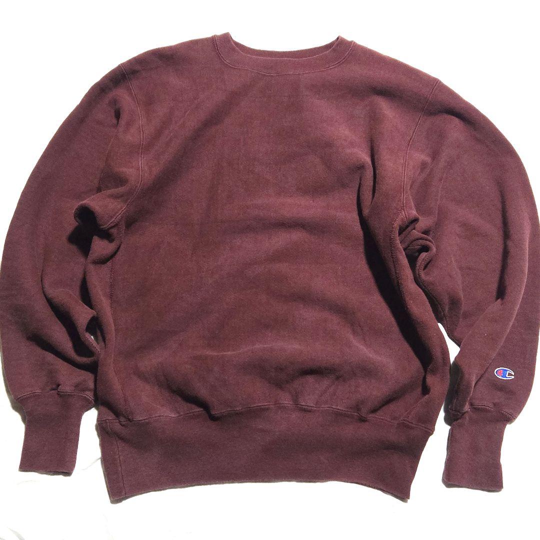 Champion バーガンディ リバースウィーブ　刺繍タグ　目無し　エンジ