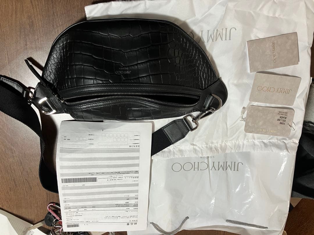 JIMMY CHOO クロコダイル風ボディバッグ　美品　値下げ不可
