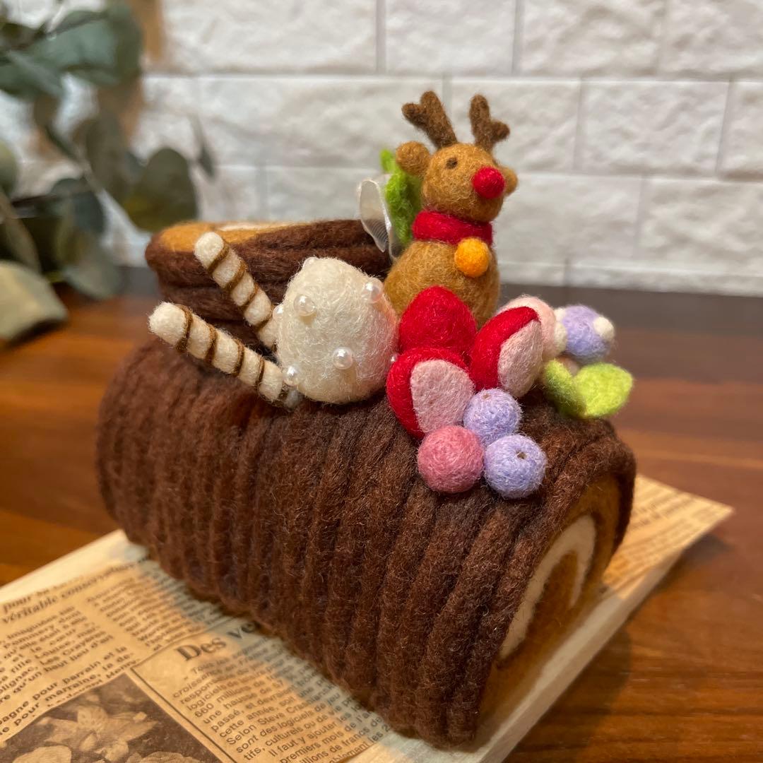 にこ様　オーダー品　羊毛フェルトのクリスマスケーキ8点　ブッシュドノエル3点