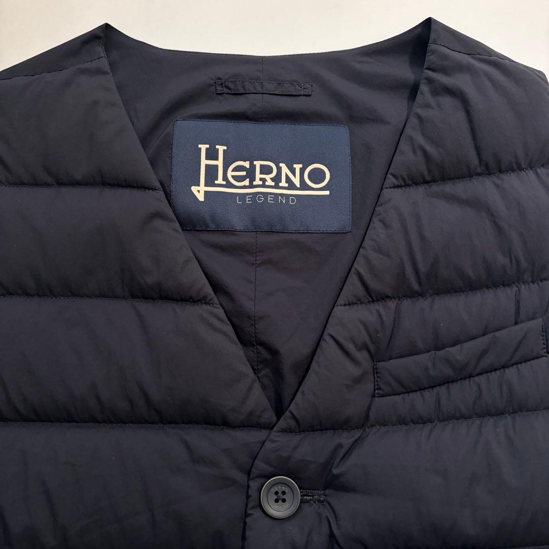 ヘルノ HERNO LEGEND ダウンベスト ジレ サイズ48 ダークネイビー