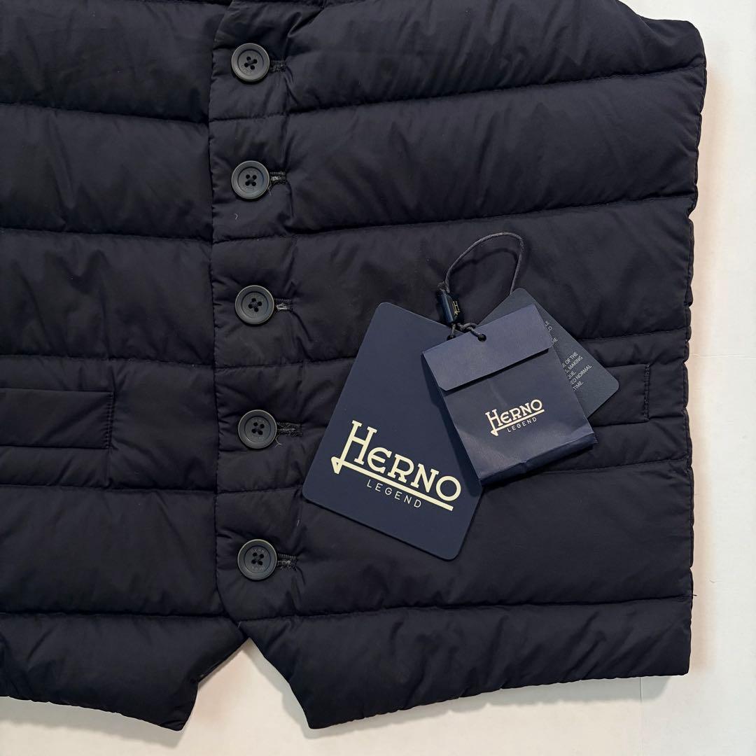 ヘルノ HERNO LEGEND ダウンベスト ジレ サイズ48 ダークネイビー