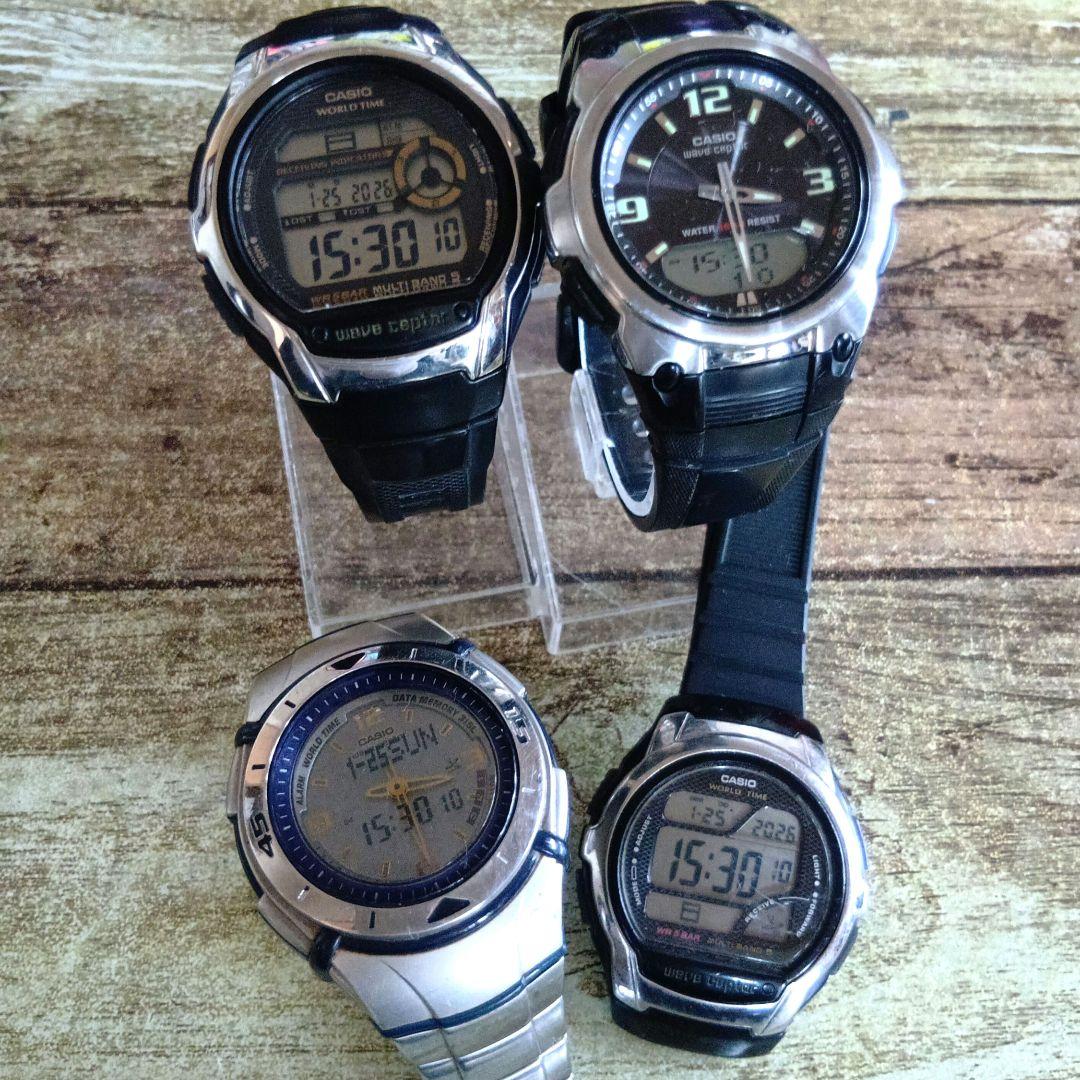 中古動品4本組②◆カシオ ウェーブセプター 電波時計 アナデジ/デジタル