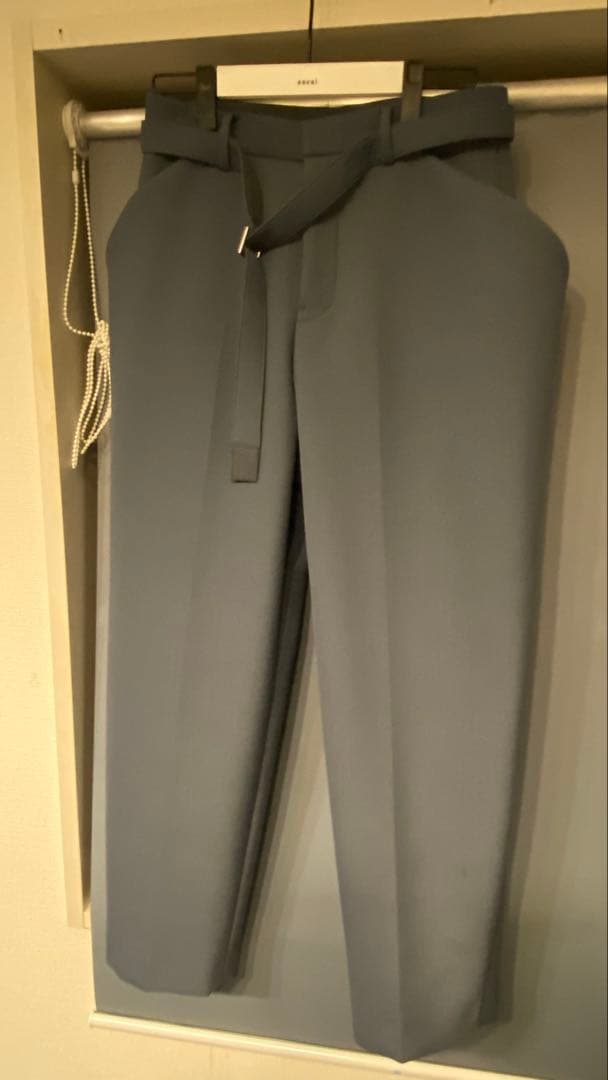 sacai サカイ 24AW ボンディングパンツ ブルー サイズ2