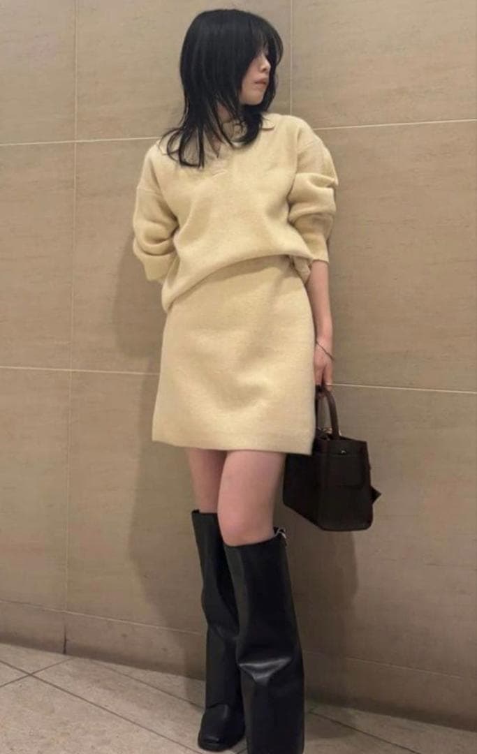 新品FRAY I.D ラクーンダブルフェイスニットミニスカート フレイアイディー