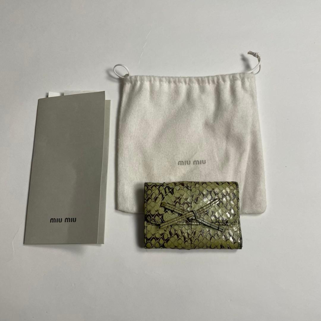 小物 04ss miumiu Python leather key case