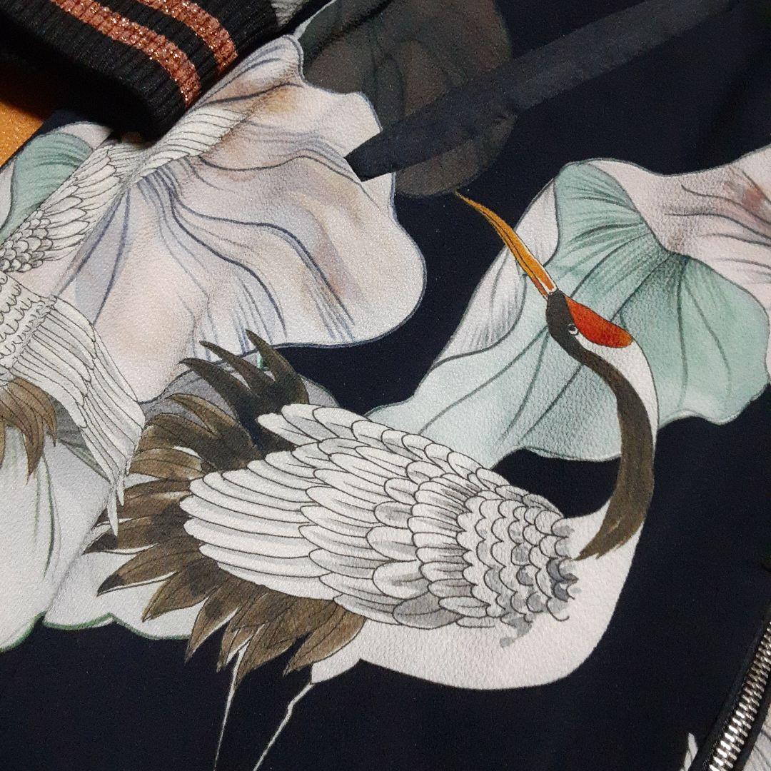 ZARA ザラ　鶴ドレスコート　スカジャンロング丈