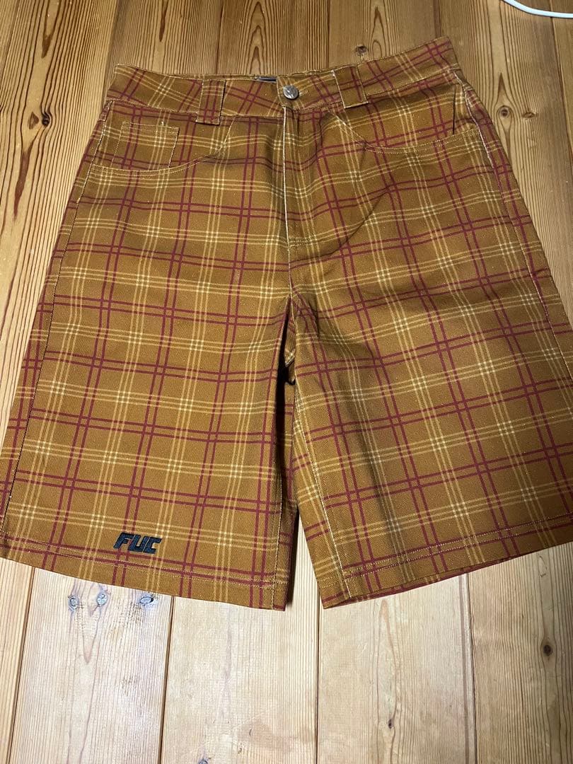 FUC チェック柄ショートパンツ ブラウン系