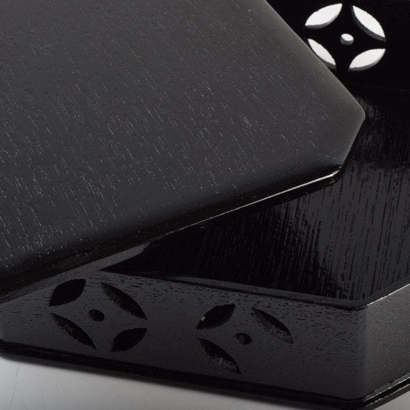 minto　茶道具　漆塗　七宝透かし　縁高重　五段重　箱付　N　9148