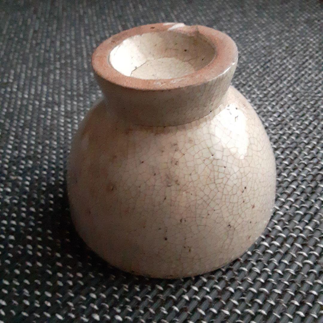 古い李朝朝鮮王朝白磁茶碗/唐津伊万里焼粉引吹貫入青白磁/ぐい呑み陶酒器