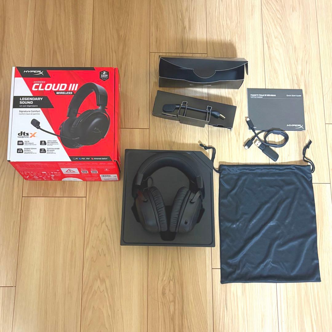 HyperX Cloud IIIワイヤレスゲーミングヘッドセット　ブラック