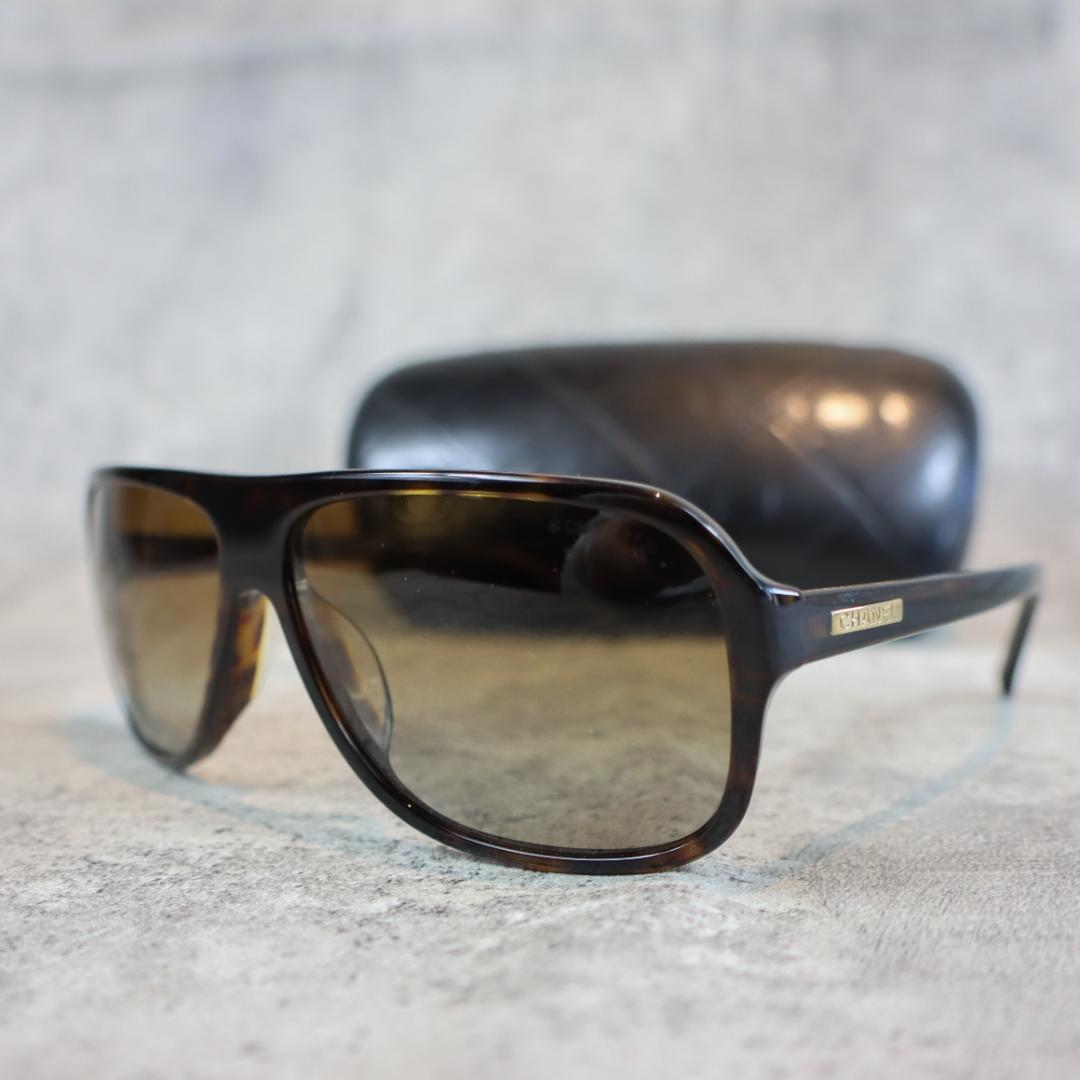 CHANEL シャネル サングラス ブラウン べっ甲調 ケース付き