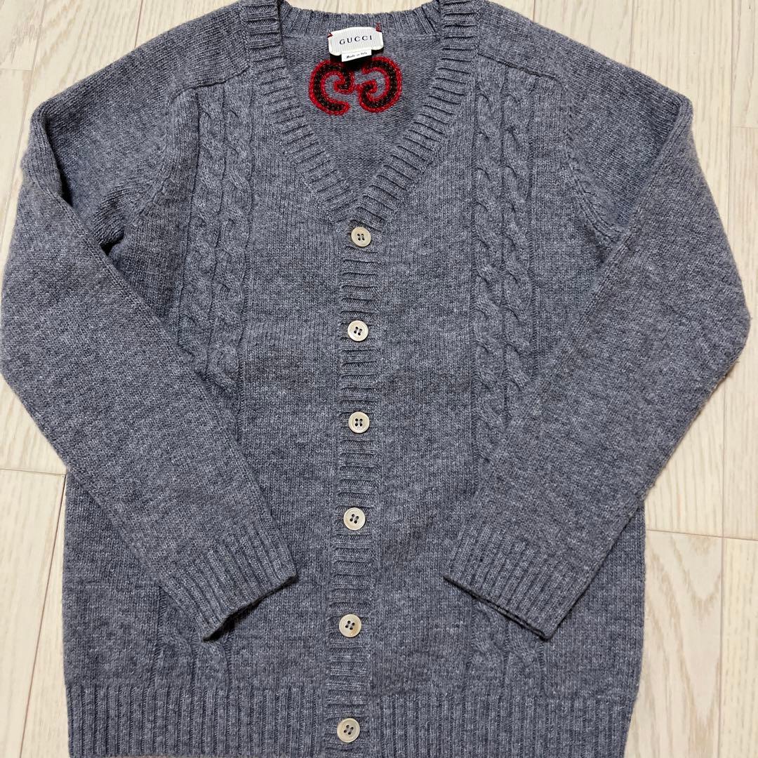 グッチグレーカーディガン8歳