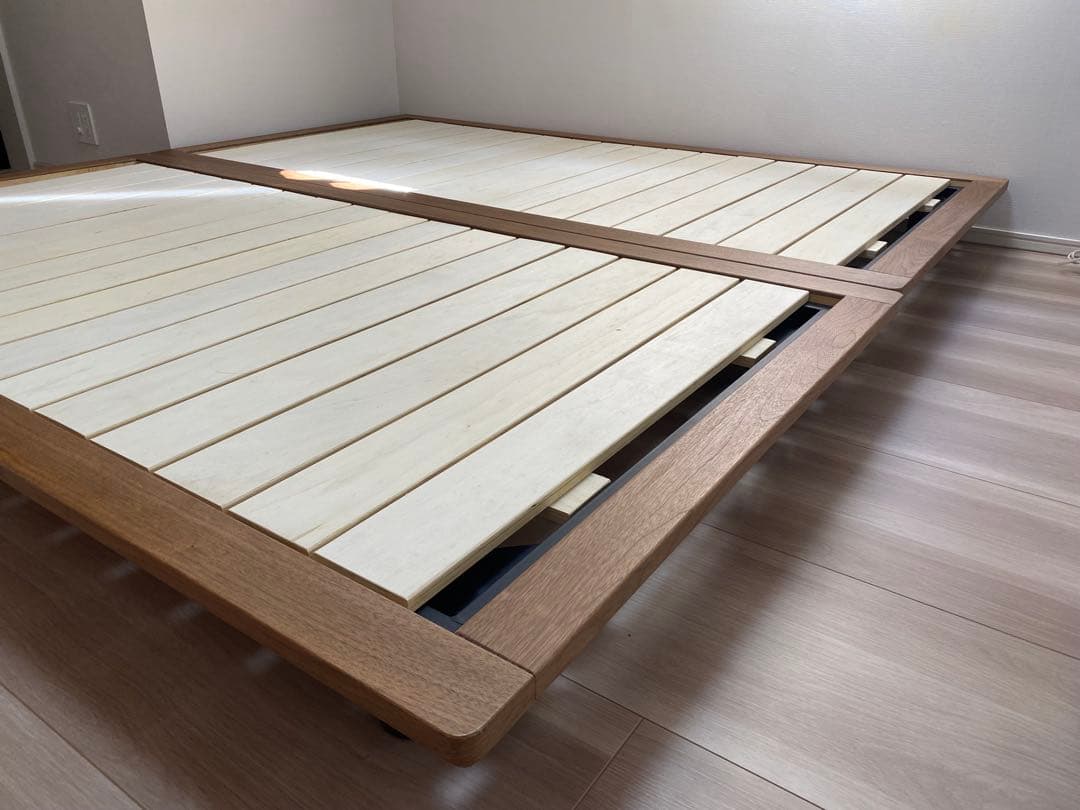 無印良品　木製ベッドフレーム　シングル　ウォールナット（2個セット）※バラ売り可