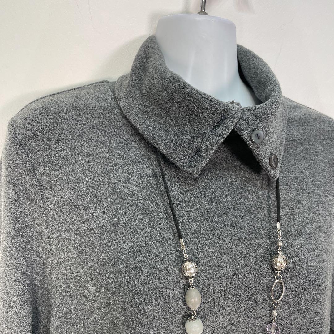 ７９５９【新品】レディースミセス　トップスカットソー 高級　日本製暖かチュニック